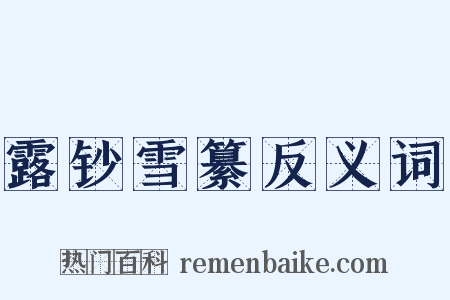 露钞雪纂反义词是什么意思的图片